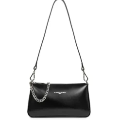 Sac bandoulière zippée en cuir noir Suave Even