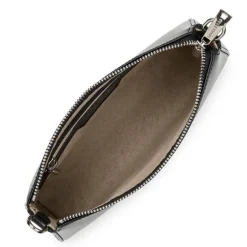 Sac bandoulière zippée en cuir noir Suave Even