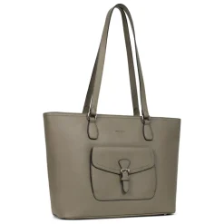 Sac cabas porté épaule A4 MIRABELLE Olive en cuir Anya