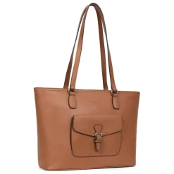 Sac cabas porté épaule A4 MIRABELLE Terre en cuir Julia