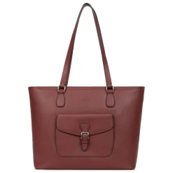 Sac cabas porté épaule A4 MIRABELLE Bordeaux en cuir Lana