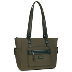Sac cabas porté épaule A4 YONA Kaki Zara