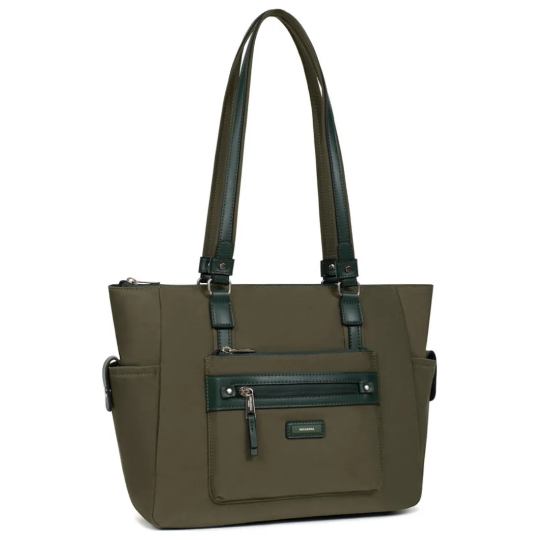 Sac cabas porté épaule A4 YONA Kaki Zara