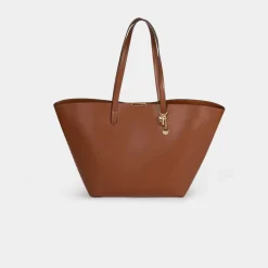 Sac cabas trapèze camel femme