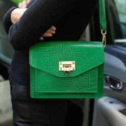 Sac cartable vert EAST en cuir