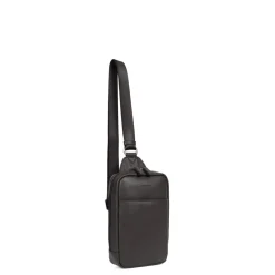 Sac monobretelle CONFORT Marron foncé en cuir Elia