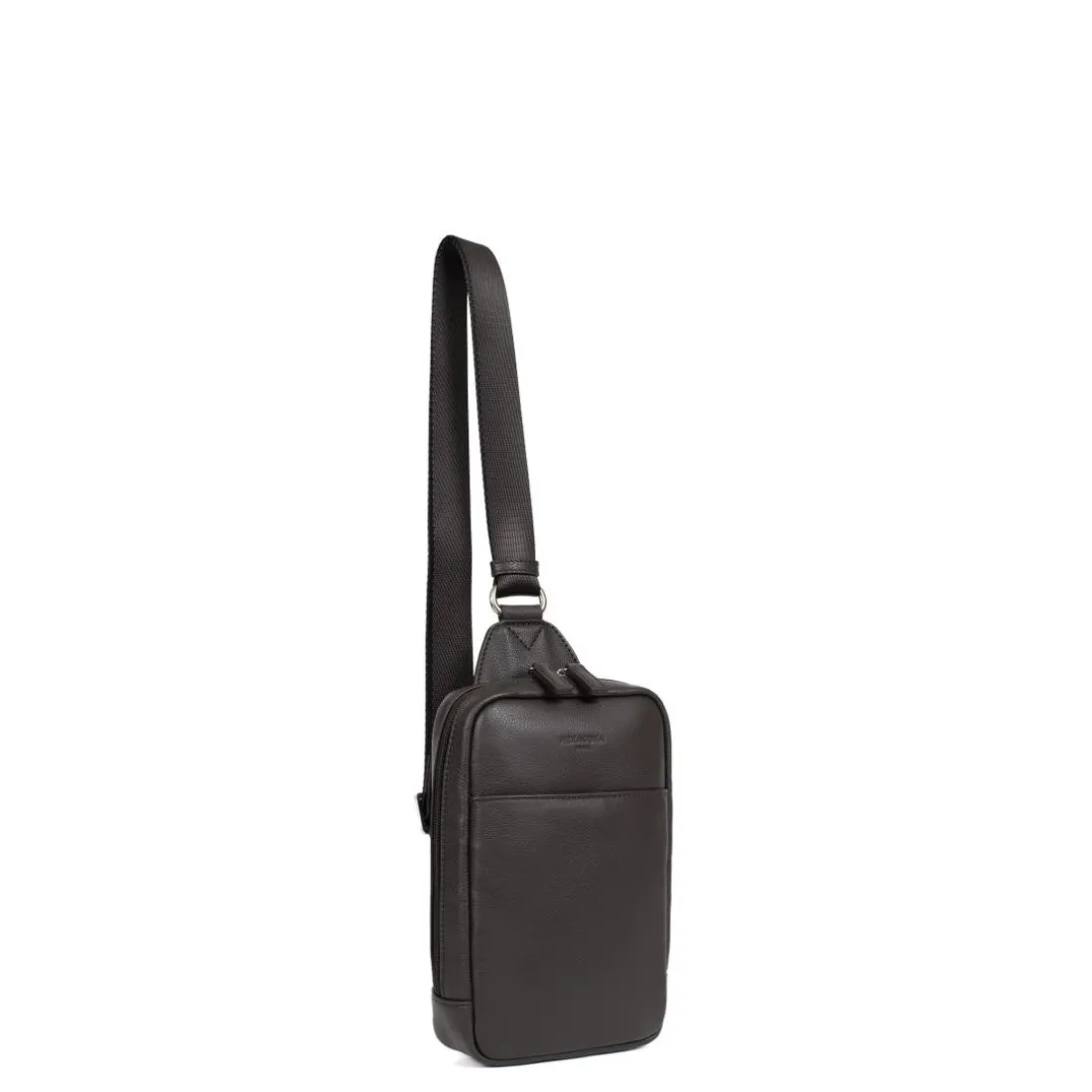 Sac monobretelle CONFORT Marron foncé en cuir Elia