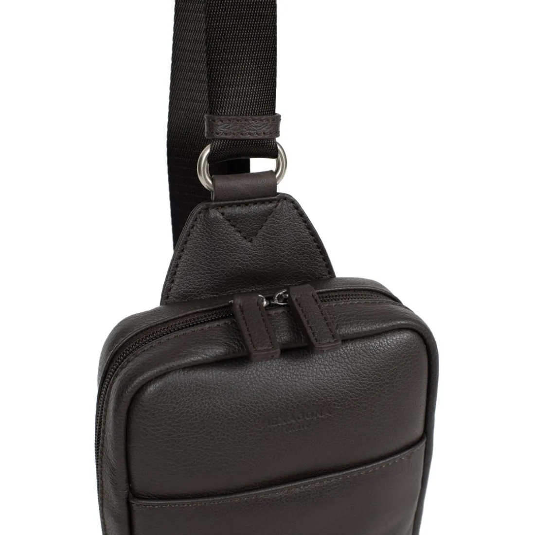 Sac monobretelle CONFORT Marron foncé en cuir Elia
