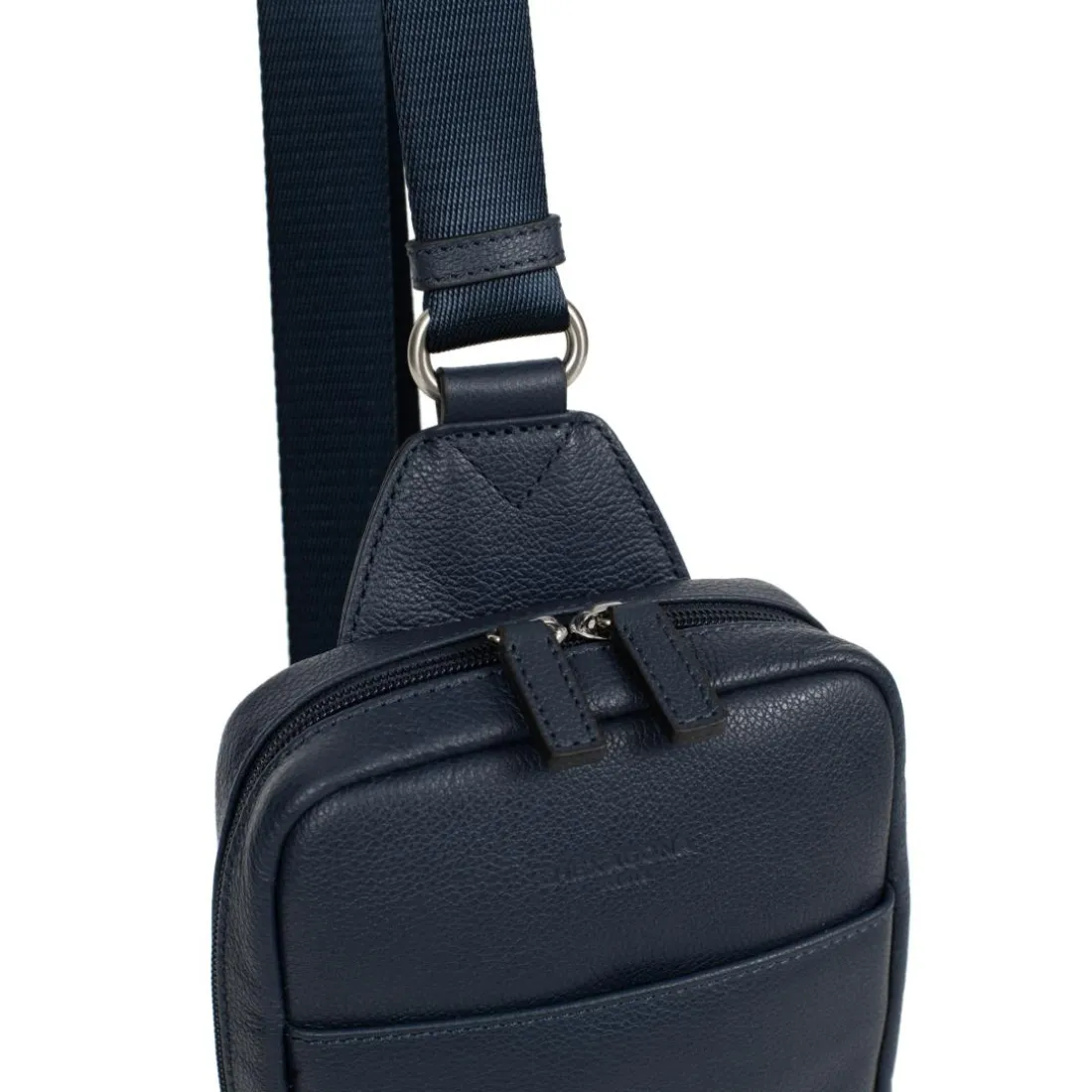 Sac monobretelle CONFORT Marine en cuir Sloan