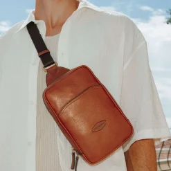 Sac monobretelle STUART Cognac en cuir Ula