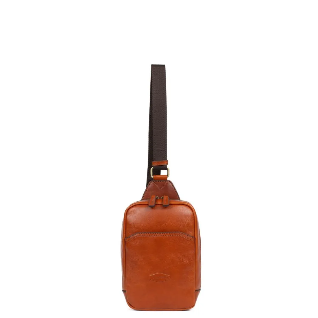 Sac monobretelle STUART Cognac en cuir Ula