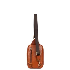 Sac monobretelle STUART Cognac en cuir Ula