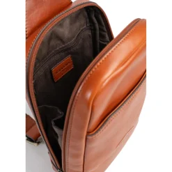 Sac monobretelle STUART Cognac en cuir Ula
