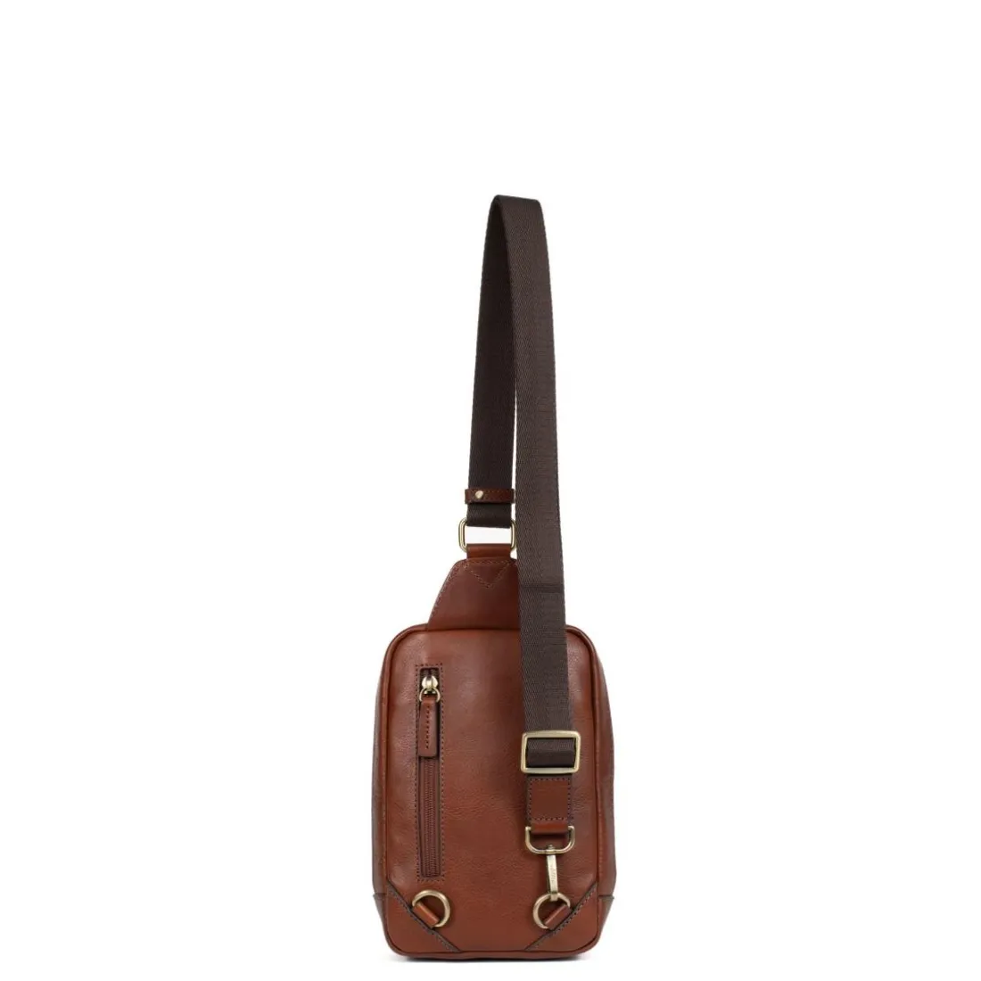 Sac monobretelle STUART Marron en cuir Zola