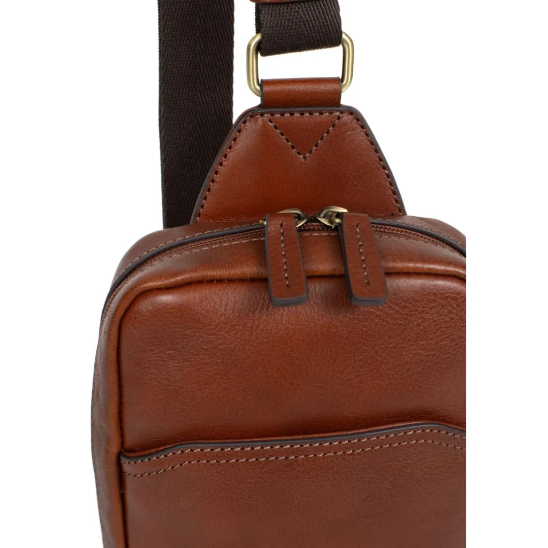 Sac monobretelle STUART Marron en cuir Zola