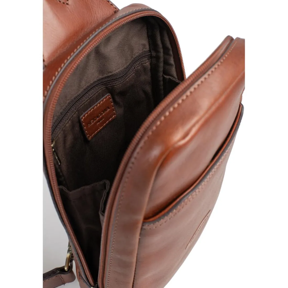 Sac monobretelle STUART Marron en cuir Zola