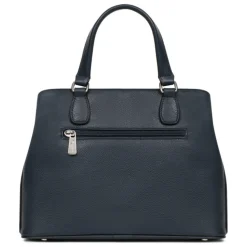 Sac porté main 2 poignées MIRABELLE Bleu pétrole en cuir Lana