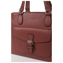 Sac porté main 2 poignées MIRABELLE Bordeaux en cuir Elle
