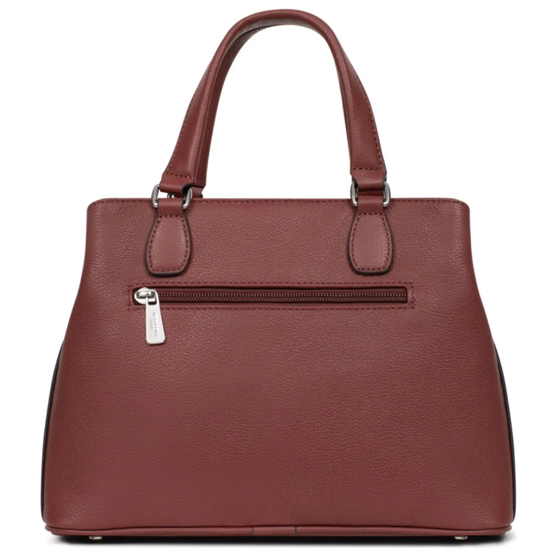 Sac porté main 2 poignées MIRABELLE Bordeaux en cuir Elle