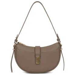 Sac porté épaule 1 anse AUDE Taupe Pax en cuir
