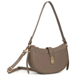 Sac porté épaule 1 anse AUDE Taupe Pax en cuir