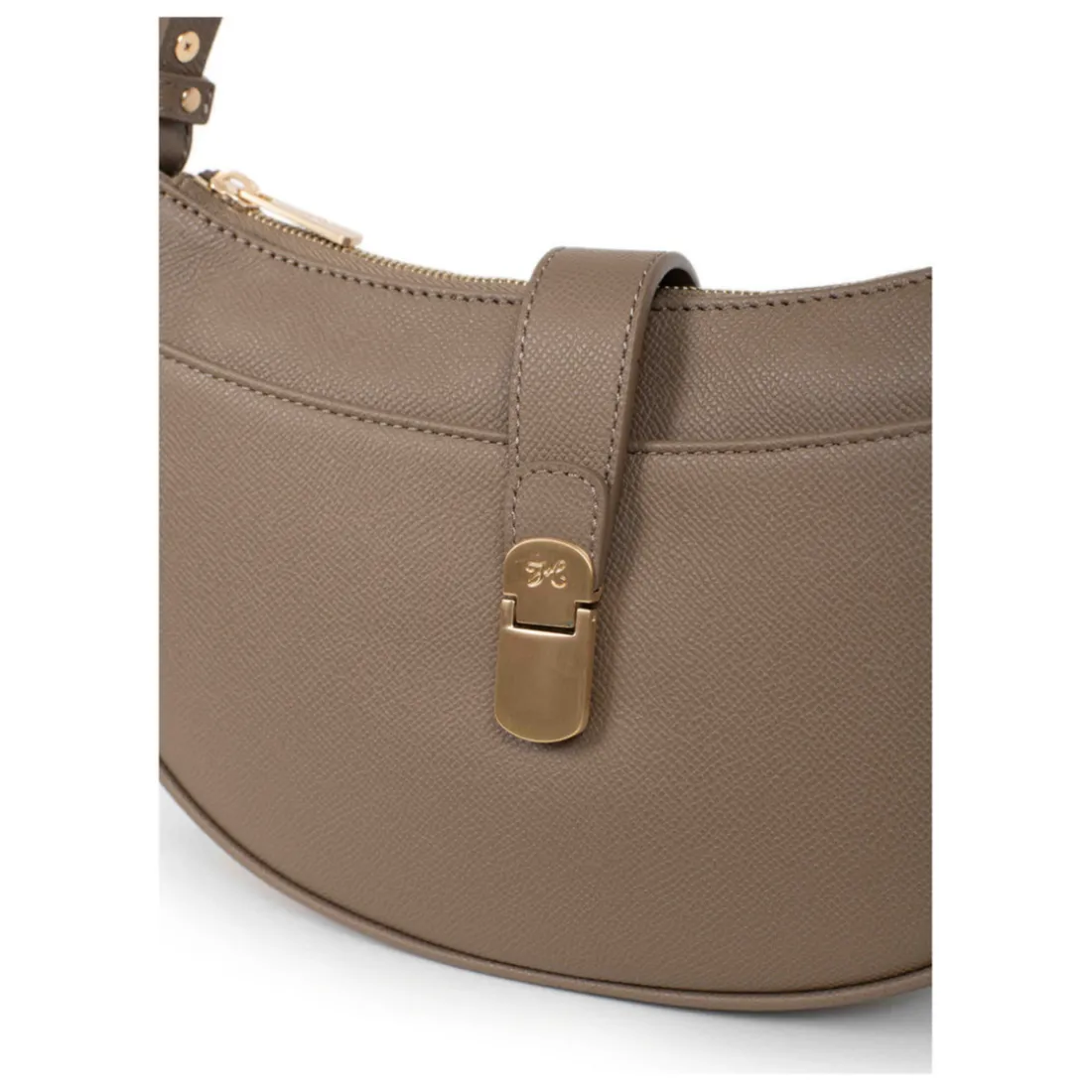 Sac porté épaule 1 anse AUDE Taupe Pax en cuir