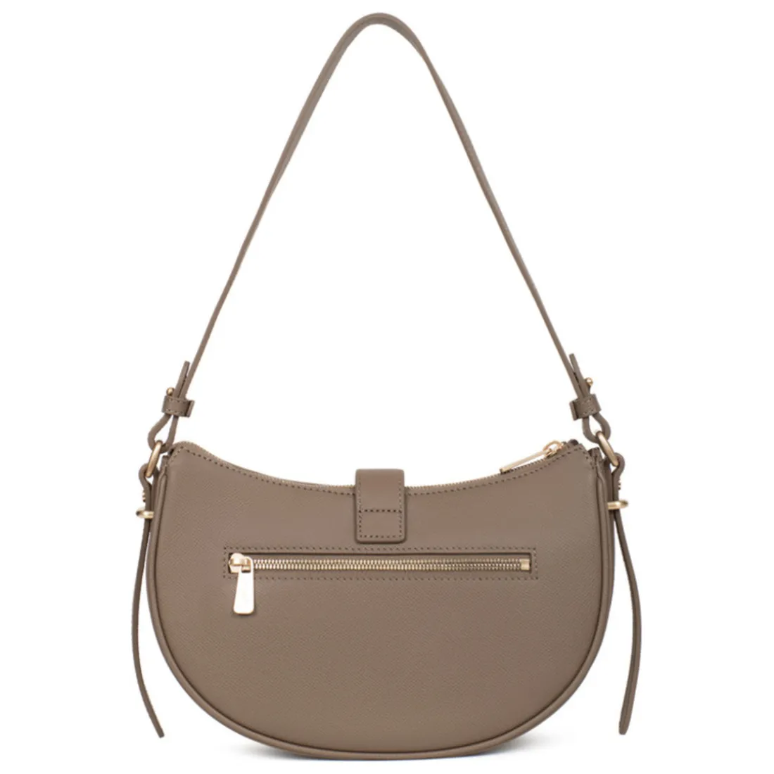 Sac porté épaule 1 anse AUDE Taupe Pax en cuir