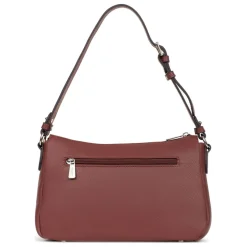 Sac porté épaule 1 anse MIRABELLE Bordeaux en cuir Pia