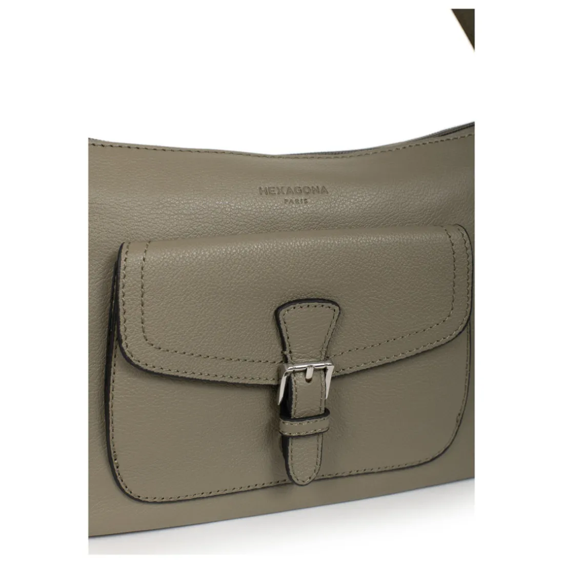 Sac porté épaule 1 anse MIRABELLE Olive en cuir Fawn