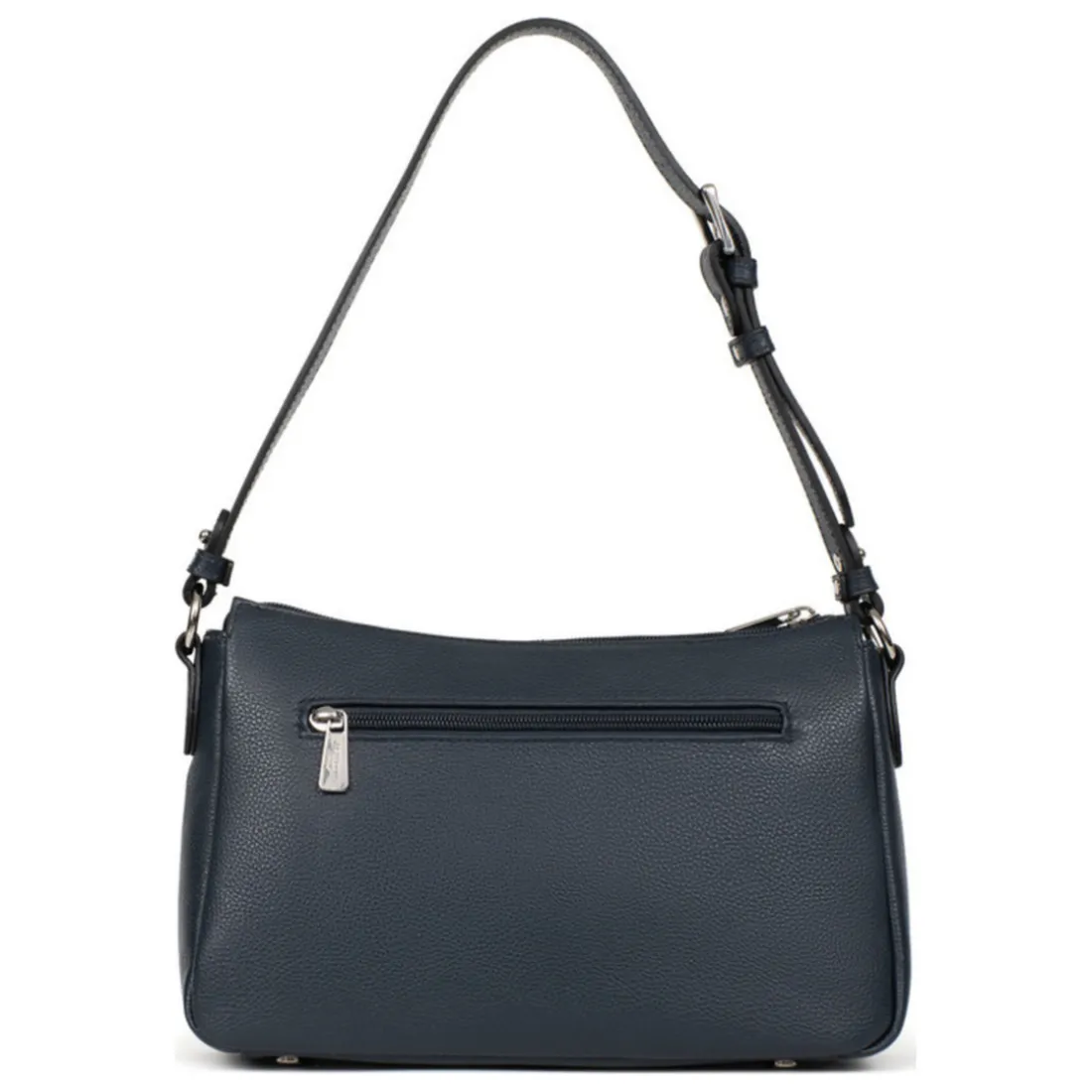 Sac porté épaule 1 anse MIRABELLE Bleu pétrole en cuir Sam