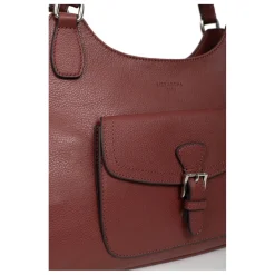 Sac porté épaule 2 anses MIRABELLE Bordeaux en cuir Aria