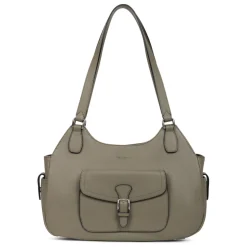 Sac porté épaule 2 anses MIRABELLE Olive en cuir Lyra