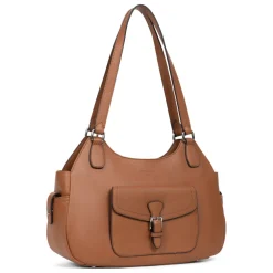 Sac porté épaule 2 anses MIRABELLE Tan en cuir Willa beige moyen