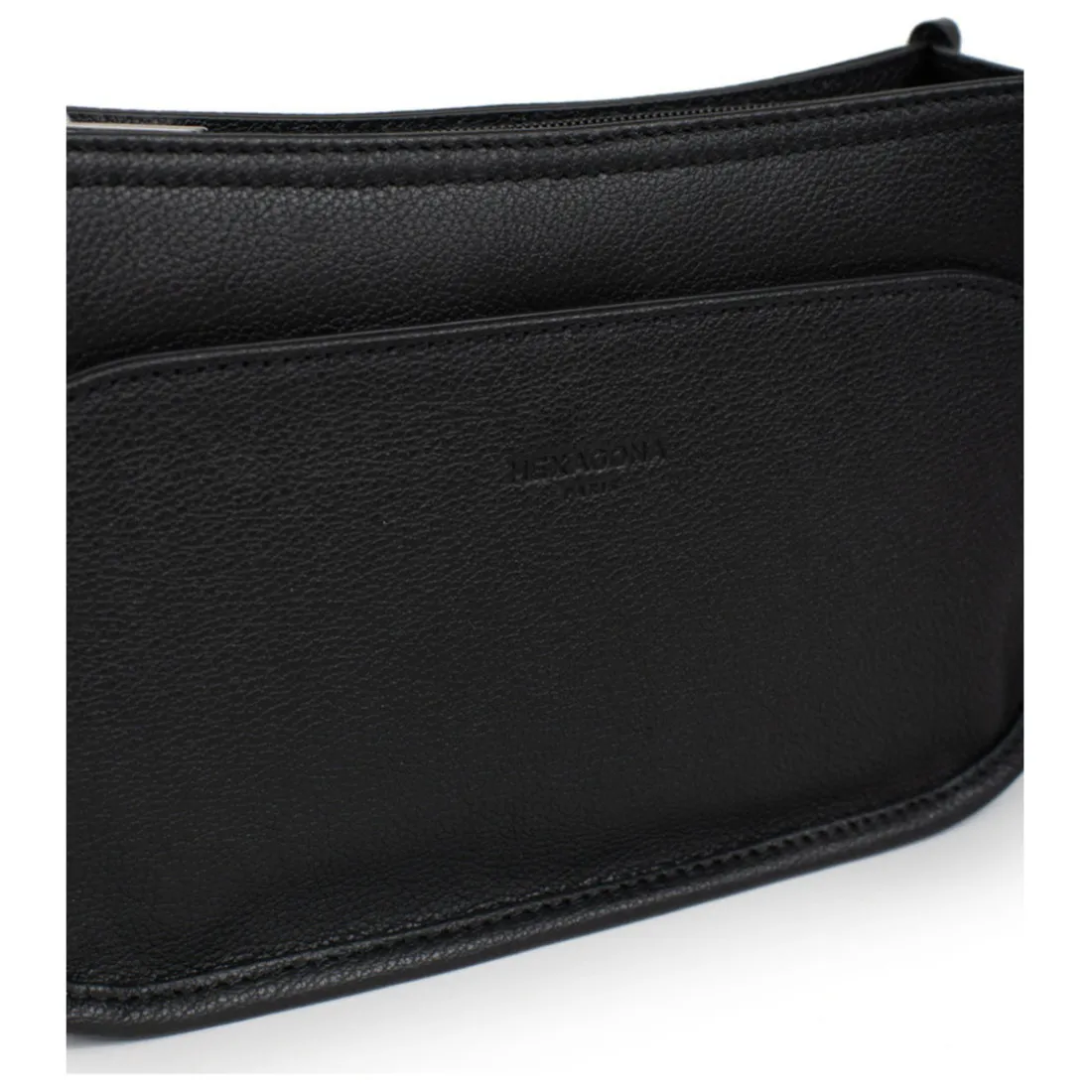 Sac porté travers CONFORT Noir en cuir Ora
