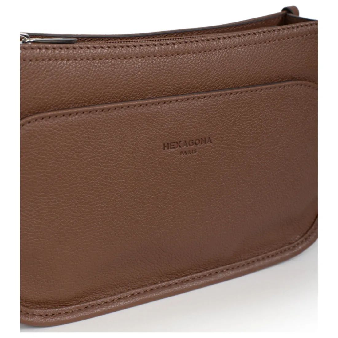 Sac porté travers CONFORT Écorce en cuir Lucy marron