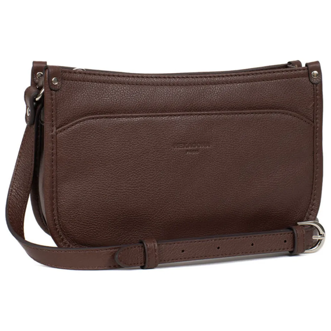 Sac porté travers CONFORT Chocolat en cuir Julia