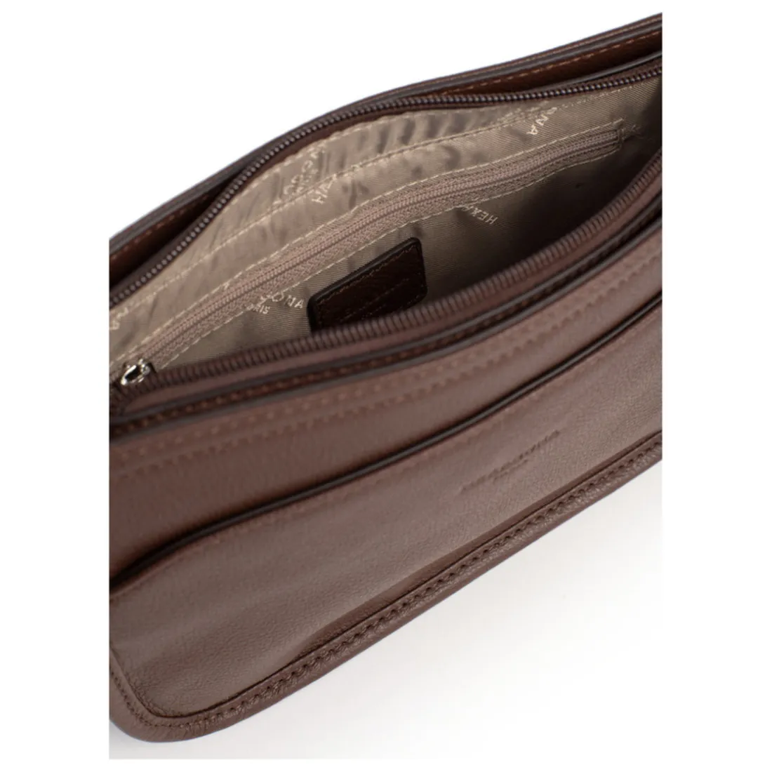 Sac porté travers CONFORT Chocolat en cuir Julia