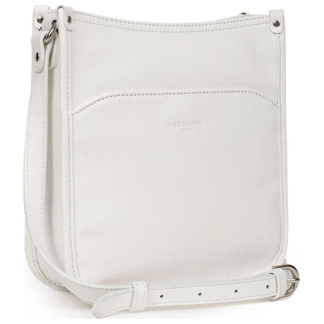 Sac porté travers CONFORT Blanc en cuir Nina