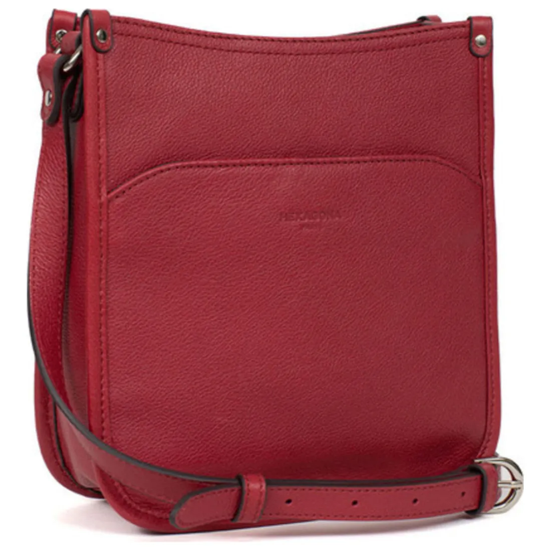 Sac porté travers CONFORT Rouge foncé en cuir Ula