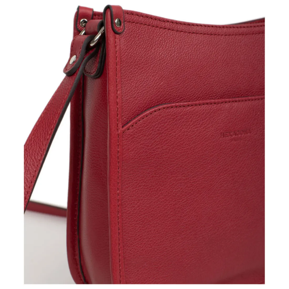 Sac porté travers CONFORT Rouge foncé en cuir Ula