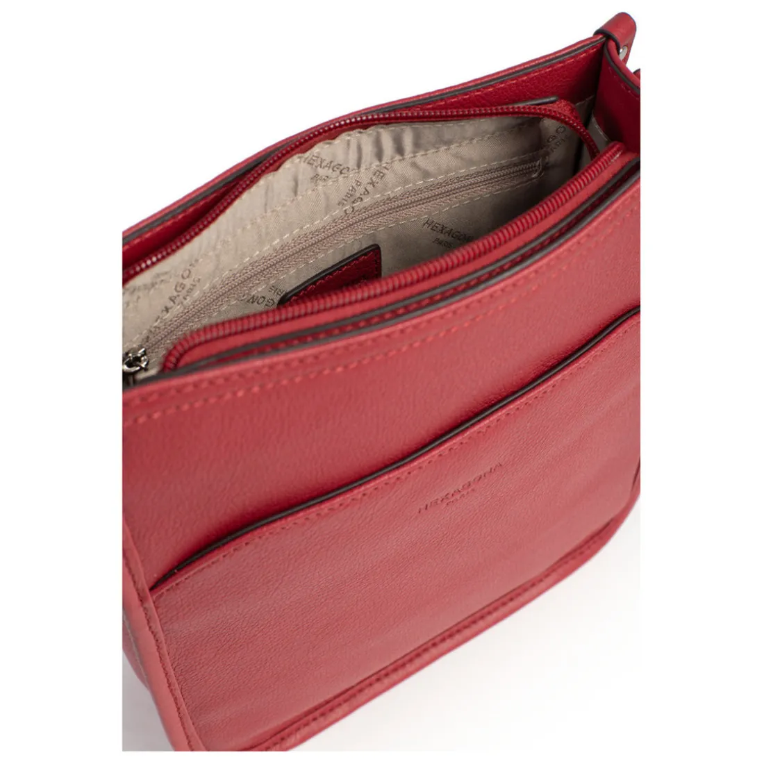 Sac porté travers CONFORT Rouge foncé en cuir Ula