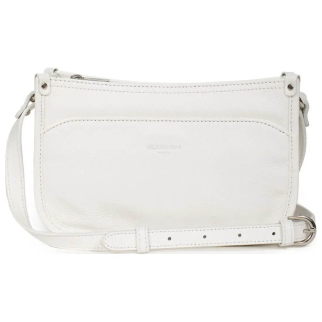 Sac porté travers CONFORT Blanc en cuir Gigi