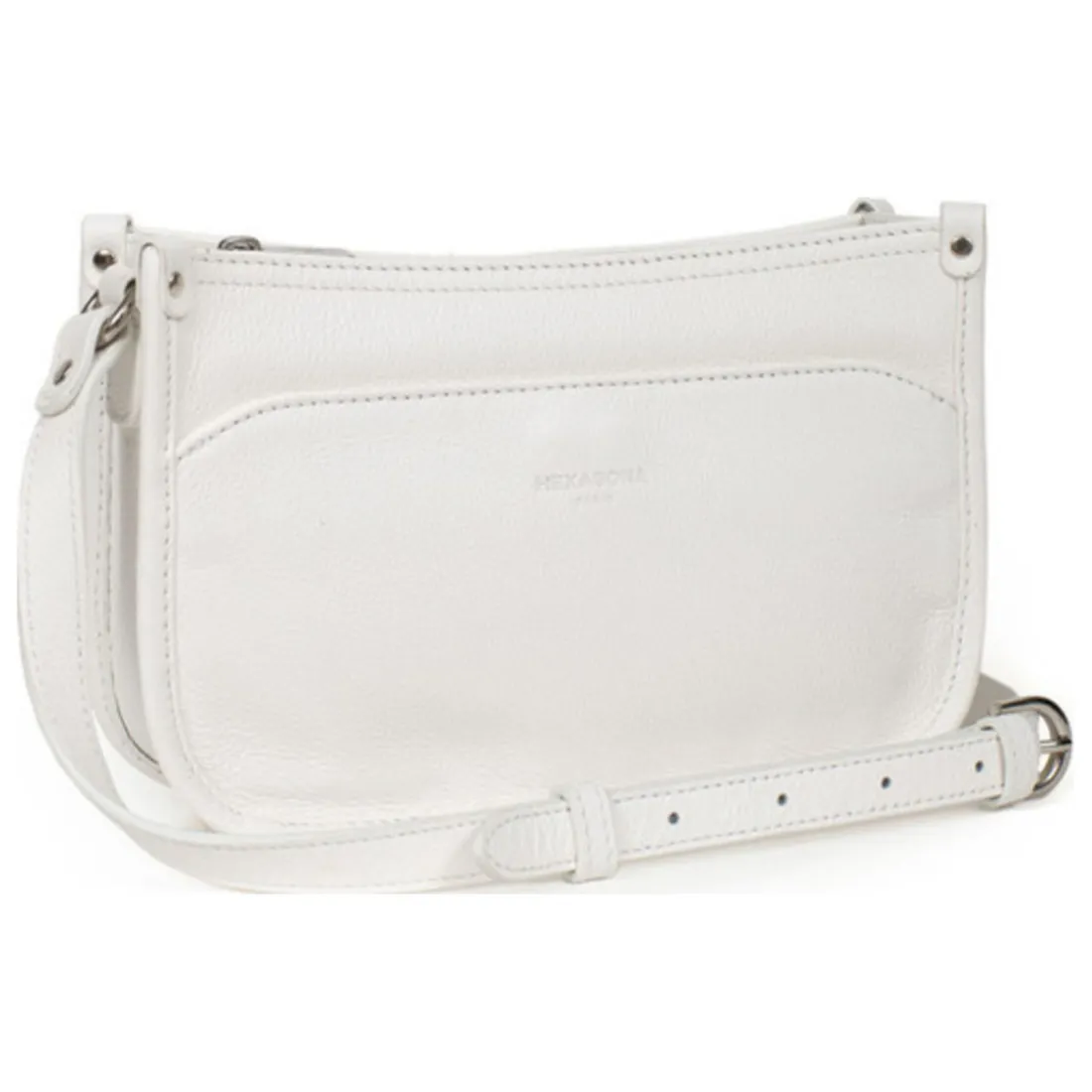 Sac porté travers CONFORT Blanc en cuir Gigi