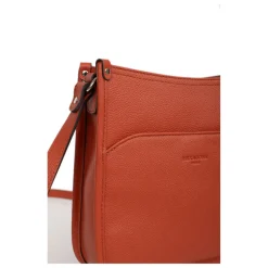 Sac porté travers CONFORT Orange en cuir Clara