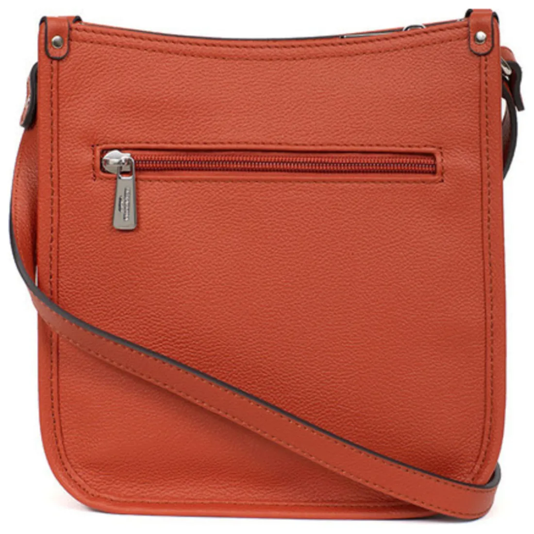 Sac porté travers CONFORT Orange en cuir Clara