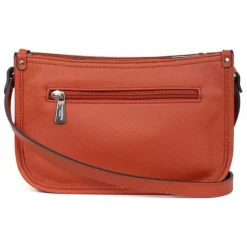 Sac porté travers CONFORT Orange en cuir Gaia