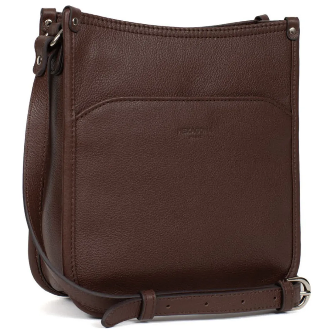 Sac porté travers CONFORT Chocolat en cuir Mila
