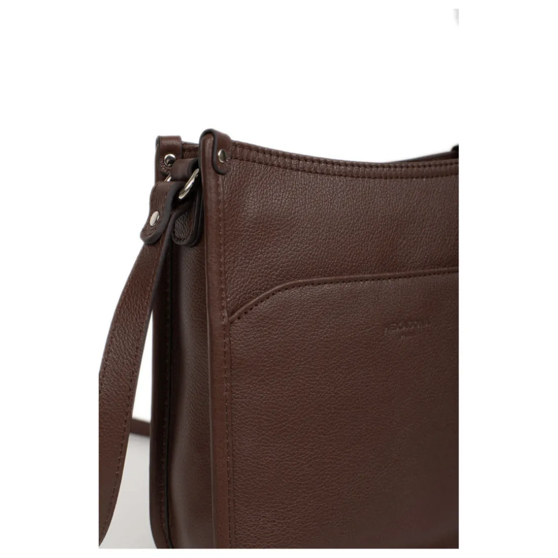 Sac porté travers CONFORT Chocolat en cuir Mila