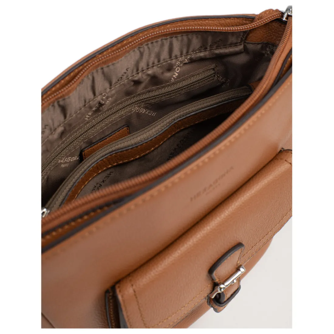 Sac porté travers MIRABELLE Tan en cuir Opal beige moyen