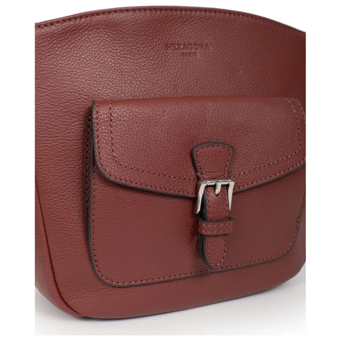 Sac porté travers MIRABELLE Bordeaux en cuir Zadie